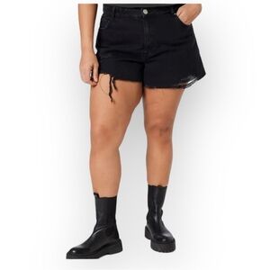 Cotton On A-Line High Rise Denim black shorts